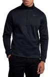Nike Half Zip Thermal Golf Pullover In Black/ Black