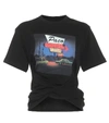 Rabanne Motel Print Gathered T-shirt In Black