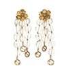 GUCCI EMBELLISHED DROP CLIP-ON EARRINGS,P00424641