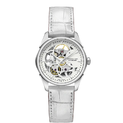 Hamilton Jazzmaster Skeleton Lady Auto In White