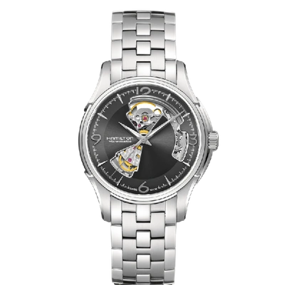 Hamilton Men's Jazzmaster Open Heart Auto Stainless Steel Bracelet Watch In Grey