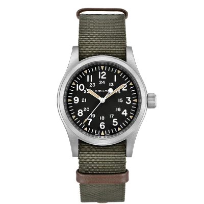 Hamilton Khaki Field Mechanical Nato Strap Watch, 38mm In Green