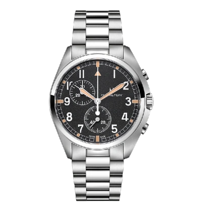 Hamilton Khaki Aviation Pilot Pioneer Chrono Quartz In Black