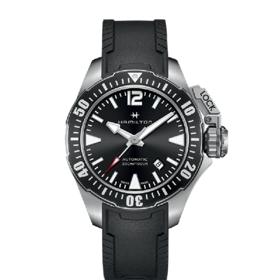 Hamilton H77705345 Khaki Navy Frogman Auto Stainless Steel Watch In Black