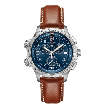 Hamilton Khaki Aviation X-wind Gmt Chrono Quartz In Blue