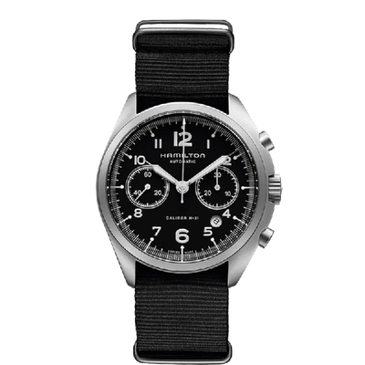 Hamilton Khaki Aviation Khaki Pilot Pioneer Auto Chrono In Black