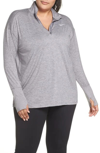 Nike Element Long Sleeve Running Top In Gunsmoke/ Atmosphere Grey