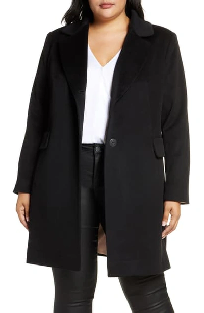 Fleurette Notch Collar Coat In Black
