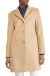 Lauren Ralph Lauren Wool Blend Reefer Coat In Camel