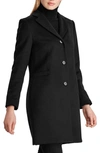 Ralph Lauren Wool Blend Reefer Coat In Black