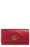 GUCCI GG MARMONT MATELASSE LEATHER CONTINENTAL WALLET,443436DRW1T