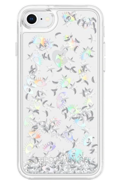 Rebecca Minkoff Galaxy Icon Glitterfall Iphone 7/8 & 7/8 Plus Case In Holographic/ Clear