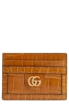 GUCCI GENUINE CROCODILE CARD CASE,523159LV50G