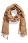 Rag & Bone Classic Wool Scarf In Camel