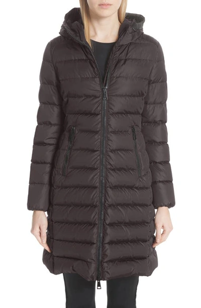 Moncler Taleve Hooded Quilted Down Coat In Grey
