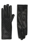 SAINT LAURENT STUDDED LEATHER GLOVES,5404743YA26