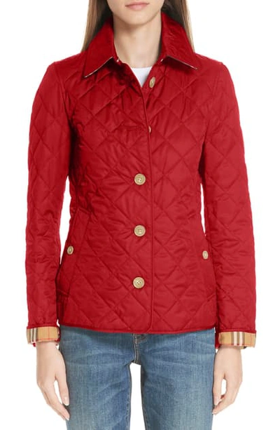 Burberry quilted jacket military red hotsell