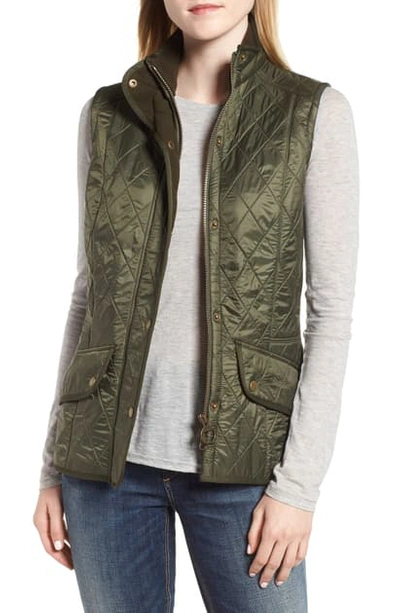 Barbour Core Essentials Otterburn Quilted Vest In Olive Dark Brown