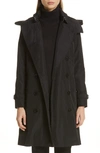 Burberry Kensington Trench Coat With Detachable Hood In Black