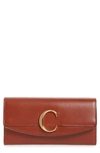 CHLOÉ LONG CALFSKIN LEATHER FLAP WALLET,CHC19SP055A37