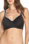 Wacoal Lindsay Sport Underwire T-shirt Bra In Black,lilac Grey