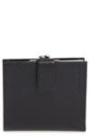 Longchamp 'le Foulonne' Pebbled Leather Wallet In Black/nickel