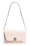Akris Anouk Lizard Embossed Wallet On A Chain In Pale Rose