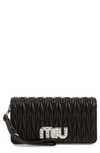 MIU MIU MATELASSE LEATHER WALLET ON A CHAIN,5DH029 2BSQ 32