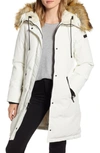 Sam Edelman Faux Fur Trim Down Parka In White
