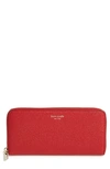 KATE SPADE MARGAUX LEATHER CONTINENTAL WALLET - RED,PWRU7100