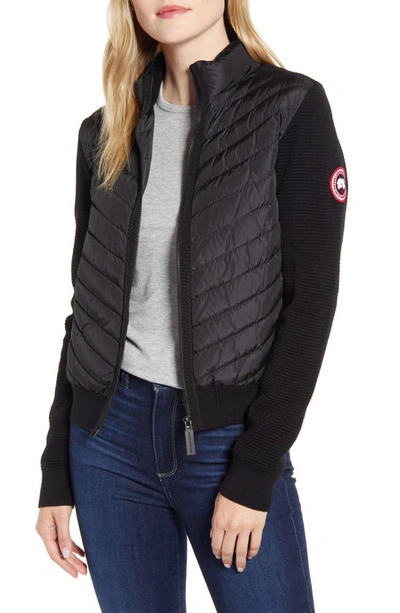 Canada Goose Hybridge Paneled Wool And Quilted Shell Down Jacket In Black