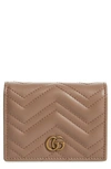 Gucci Gg 2.0 Matelassé Leather Card Case In Porcelain Rose