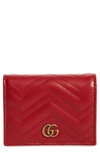 Gucci Gg Marmont Quilted-leather Wallet In Hibiscus Red