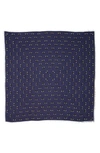 Kenzo Multi Eyes Square Modal & Silk Scarf In Midnight Blue