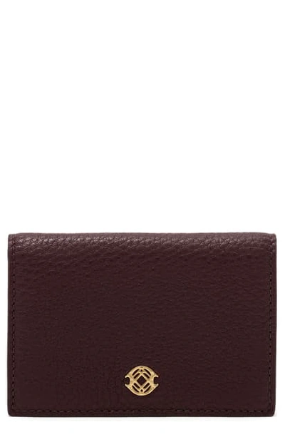 Dagne Dover Accordion Leather Card Case In Oxblood