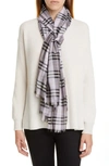 Burberry Vintage Check Lightweight Wool Silk Scarf In Lavender