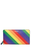 BALENCIAGA LGBTQIA+ PRIDE RAINBOW LEATHER CONTINENTAL WALLET,56599105R3R