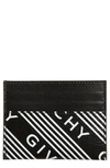 GIVENCHY LOGO BAND LEATHER CARD CASE,BB609DB0KT