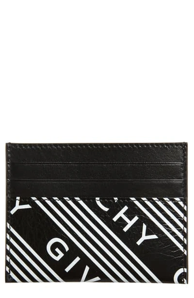 Givenchy Logo Band Leather Card Case In Black