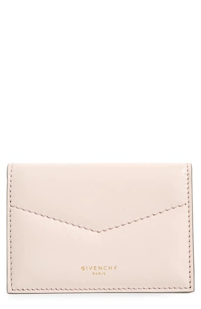 Givenchy Leather Card Holder In Pale Pink