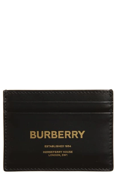 Burberry Sandon Logo Leather Card Case In Black