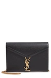 SAINT LAURENT CASSANDRA LEATHER WALLET ON A CHAIN,582334BOWAW