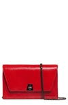 Akris Anouk Lizard Embossed Wallet On A Chain In Lipstick