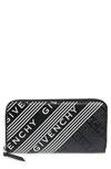 GIVENCHY LOGO PRINT LEATHER ZIP WALLET,BB6027B0KT