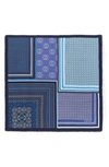 LOEWE PATCHWORK PRINT SILK SQUARE SCARF,919.19.086