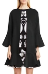 Valentino Flutter Hem Wool & Cashmere Coat In 0no-black