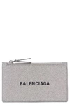 BALENCIAGA EVERYDAY ZIP LEATHER CARD CASE,5519900XV3N