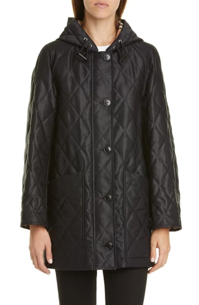 Burberry Roxwell Quilted Coat In Black