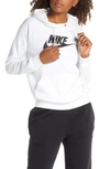 Nike Sportswear Essential Pullover Hoodie In White/ Black