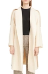 Chloé Iconic Exaggerated Collar Wool Blend Coat In Seedpearl Beige